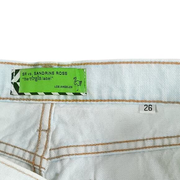 Free People x Sandrine Rose Distressed Denim Shorts with Yellow Zippers - Picture 11 of 14